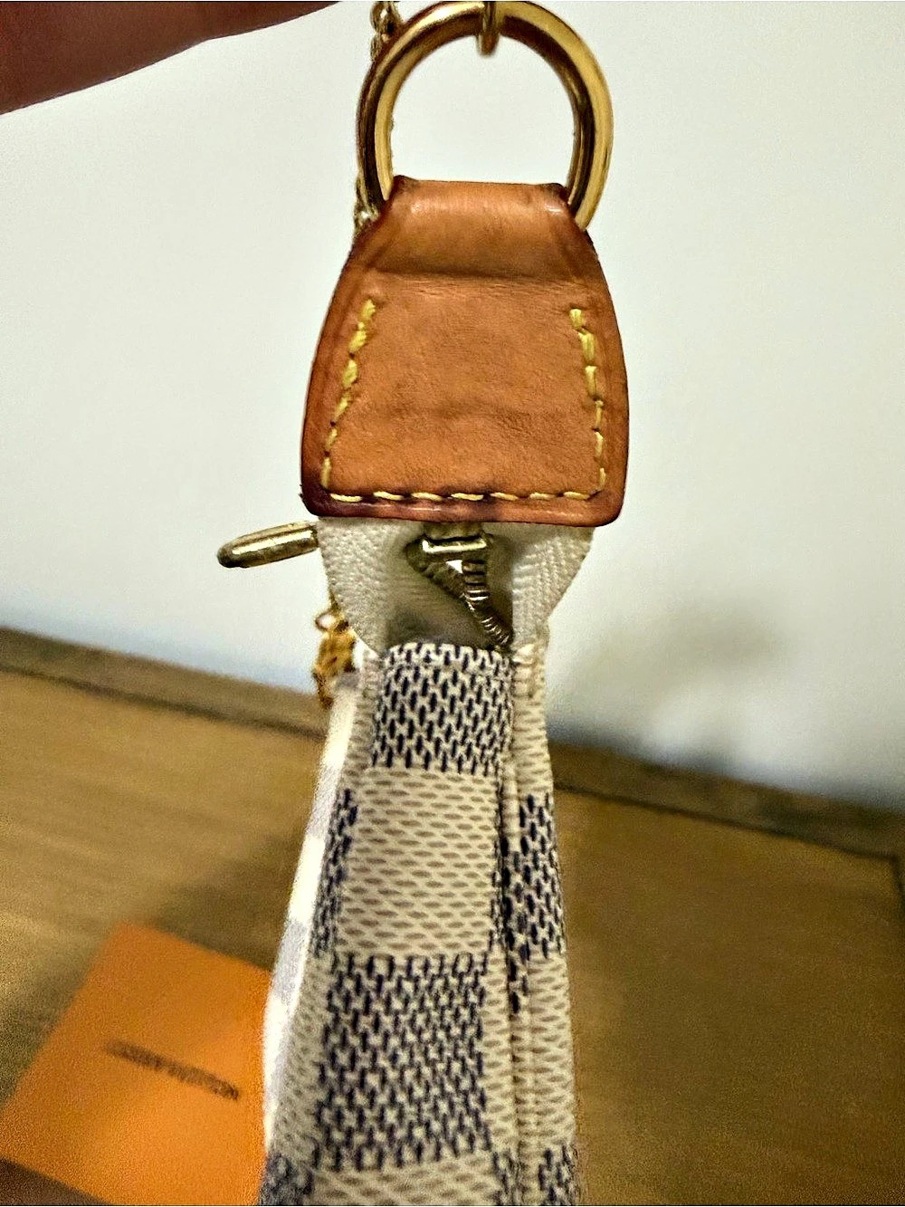 Louis Vuitton Damier Azur Mini Pochette Accessoires in White & Brown - Picture 7 of 8